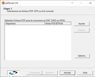 PDF2CAD : ajout de fichiers